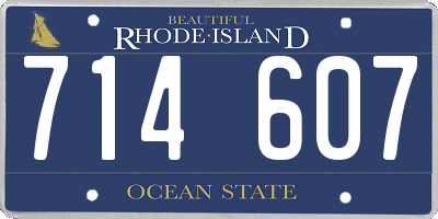 RI license plate 714607