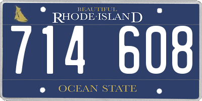 RI license plate 714608
