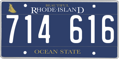 RI license plate 714616