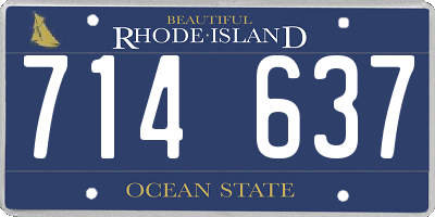 RI license plate 714637