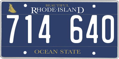 RI license plate 714640