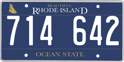 RI license plate 714642