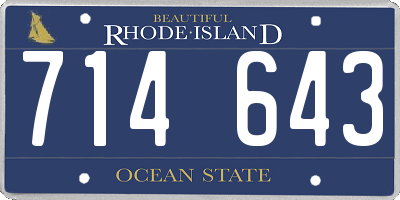 RI license plate 714643
