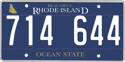 RI license plate 714644