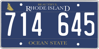 RI license plate 714645