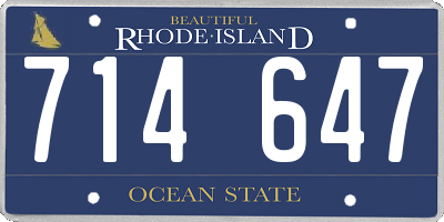 RI license plate 714647