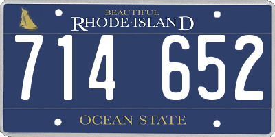 RI license plate 714652