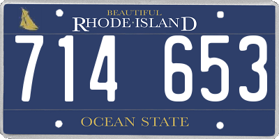 RI license plate 714653