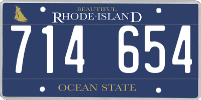 RI license plate 714654