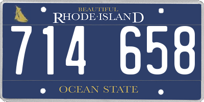 RI license plate 714658