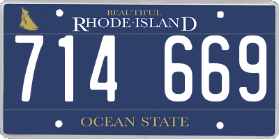 RI license plate 714669