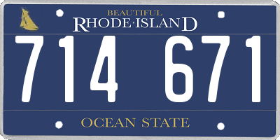 RI license plate 714671