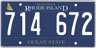 RI license plate 714672