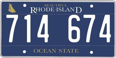 RI license plate 714674