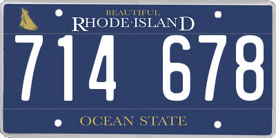 RI license plate 714678