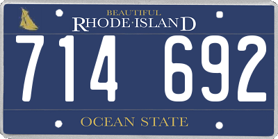 RI license plate 714692