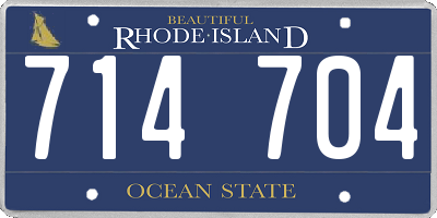 RI license plate 714704