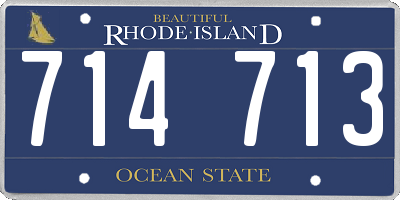 RI license plate 714713