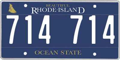 RI license plate 714714