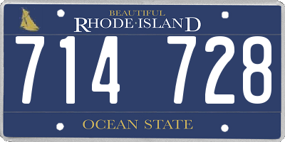 RI license plate 714728