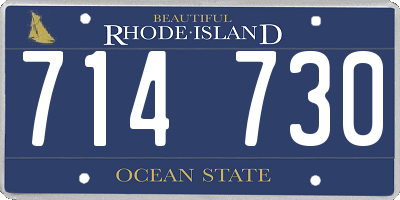 RI license plate 714730
