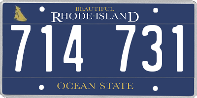 RI license plate 714731