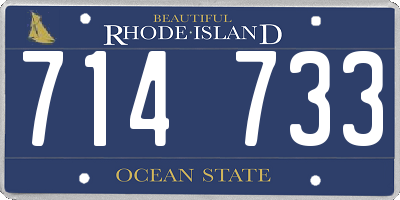 RI license plate 714733
