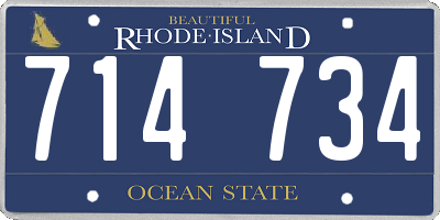 RI license plate 714734
