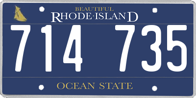 RI license plate 714735