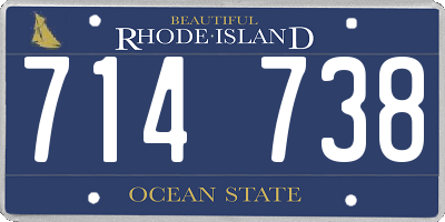 RI license plate 714738