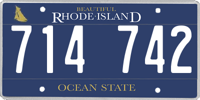 RI license plate 714742