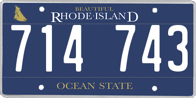 RI license plate 714743