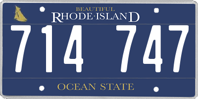 RI license plate 714747