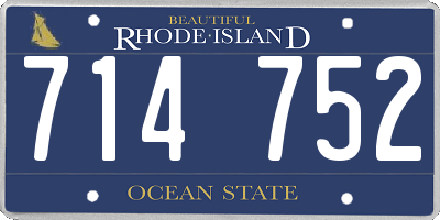 RI license plate 714752