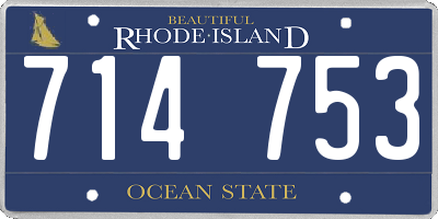 RI license plate 714753