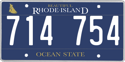 RI license plate 714754