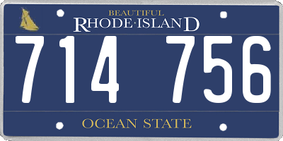 RI license plate 714756