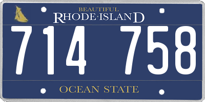 RI license plate 714758