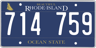 RI license plate 714759