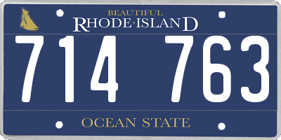 RI license plate 714763