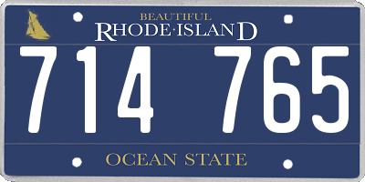 RI license plate 714765