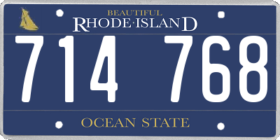 RI license plate 714768