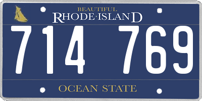 RI license plate 714769