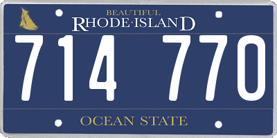 RI license plate 714770