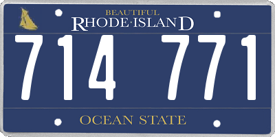 RI license plate 714771