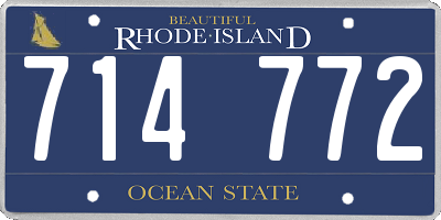 RI license plate 714772