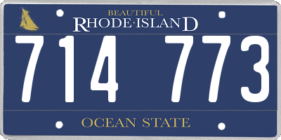 RI license plate 714773