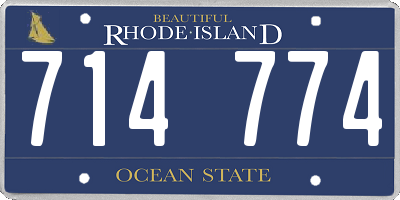 RI license plate 714774
