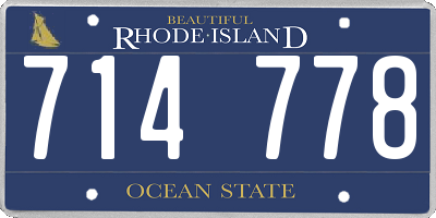 RI license plate 714778