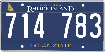 RI license plate 714783